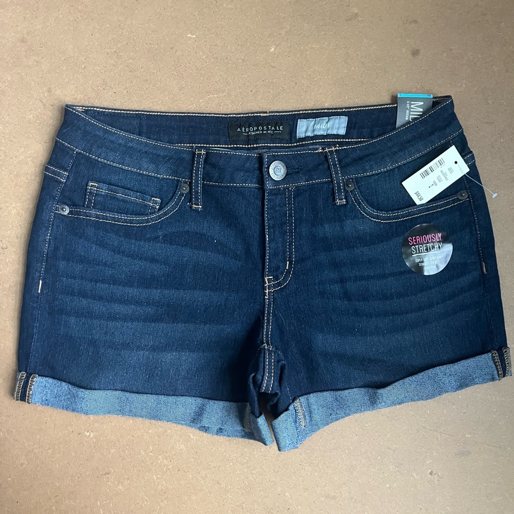 Aeropostale Blue Jean Shorts with Cuffed Hem